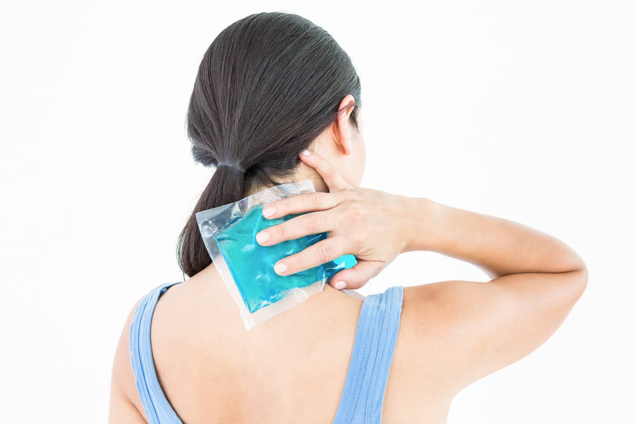 cold pack on your neck to reduce the headache